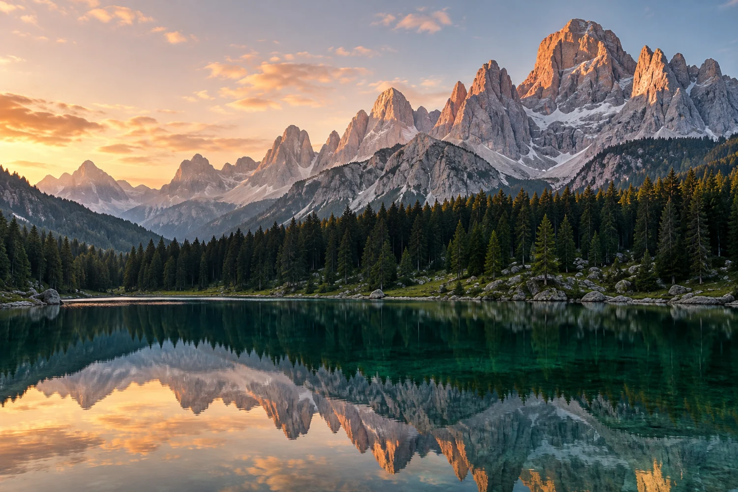 Imagined alpine lake destination